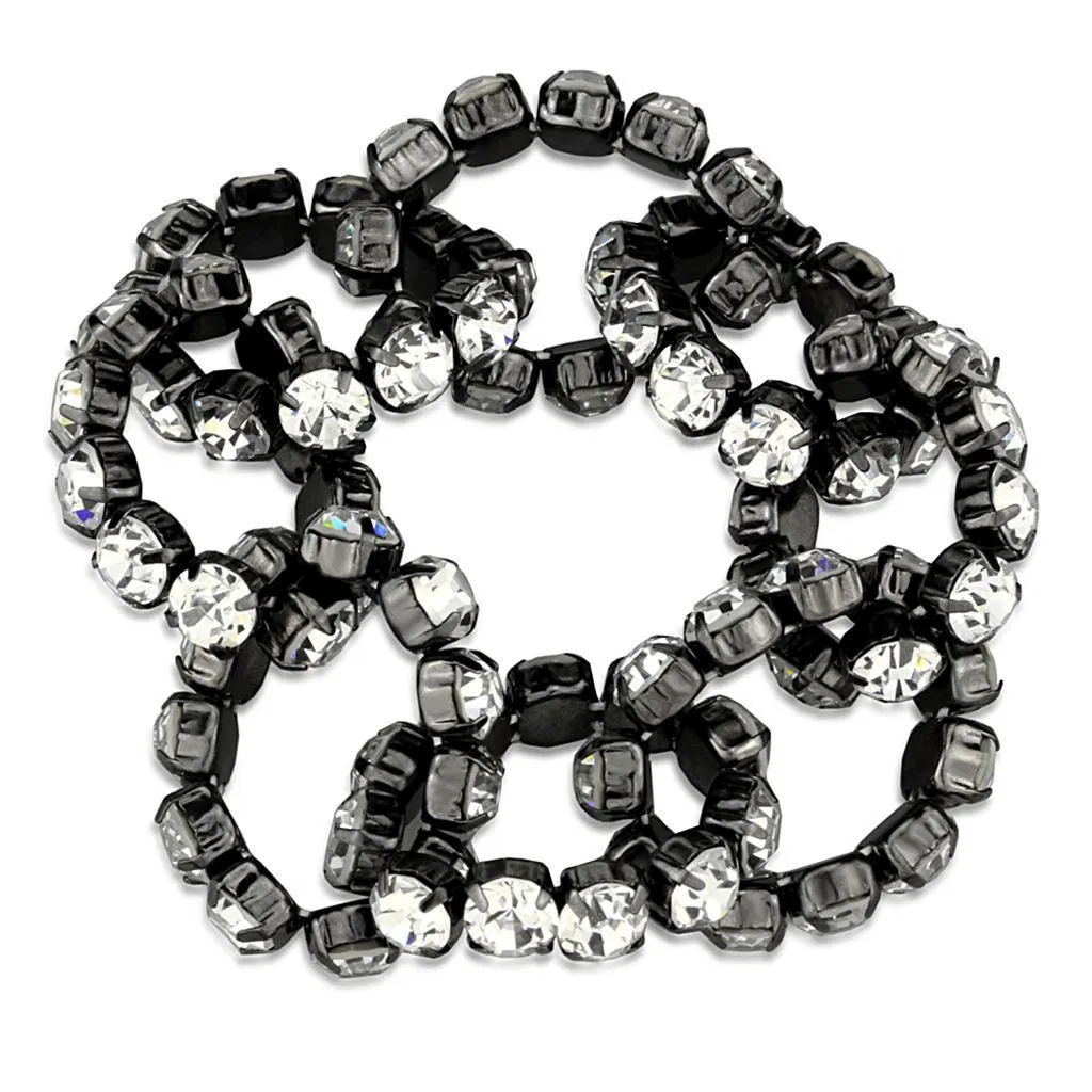 LO3831 - Ruthenium-Brass - Armband mit Top-Grade - Kristall in Clear