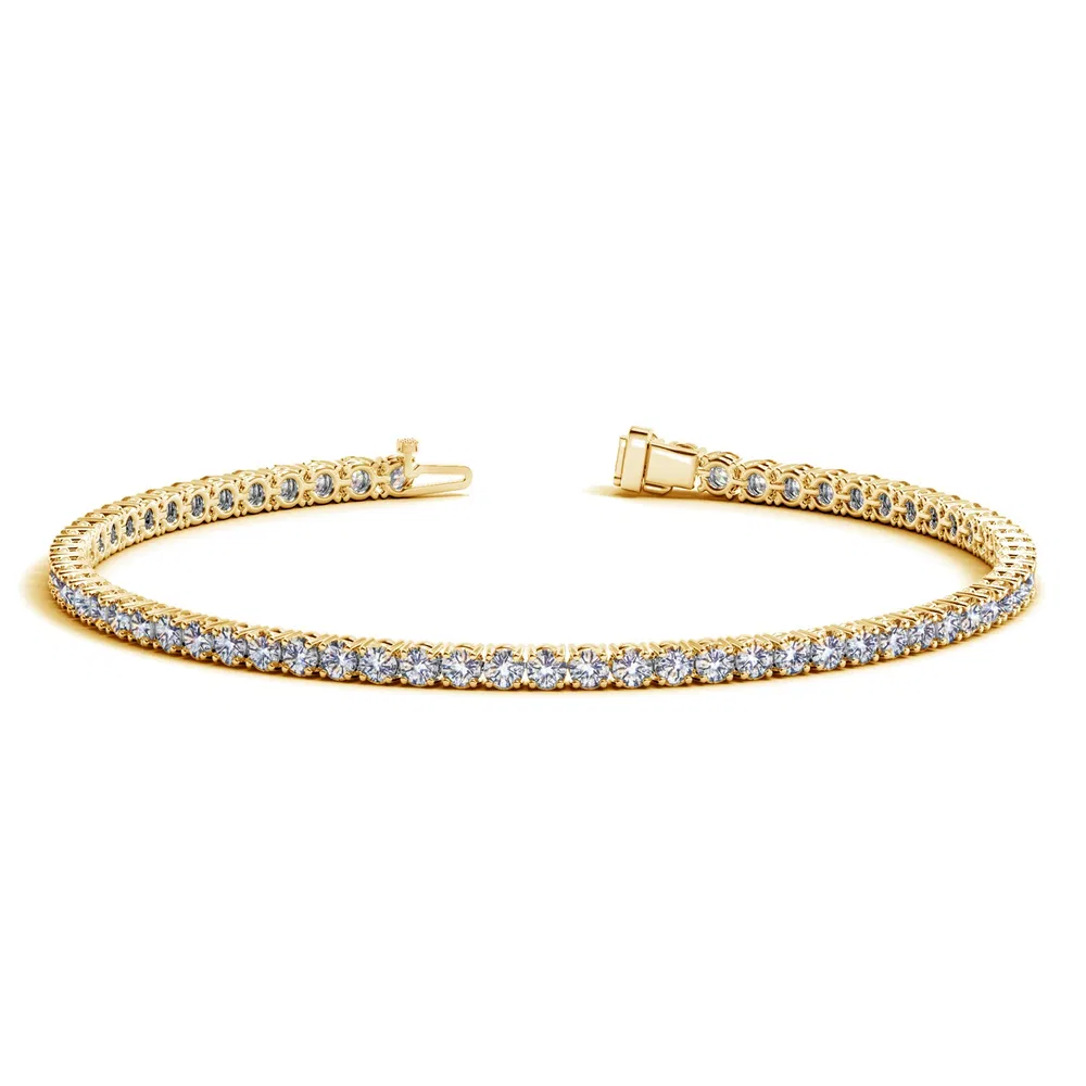 14 Karat Gelbgold Round Diamond Tennis Armband (3 cttw)