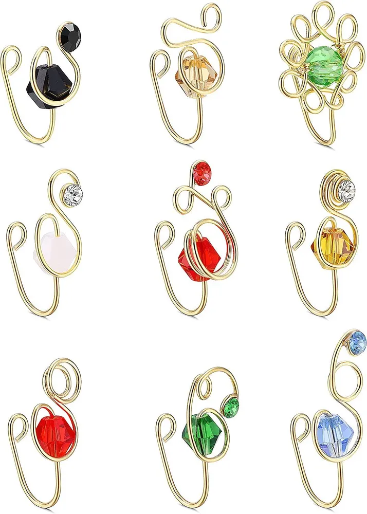Kristallnasenmanschette Nicht-Piercing Afrikanische Nasenmanschette Falsche Nasenringe für Frauen Faux Nasenring Manschette Set Clip auf Nasenringe