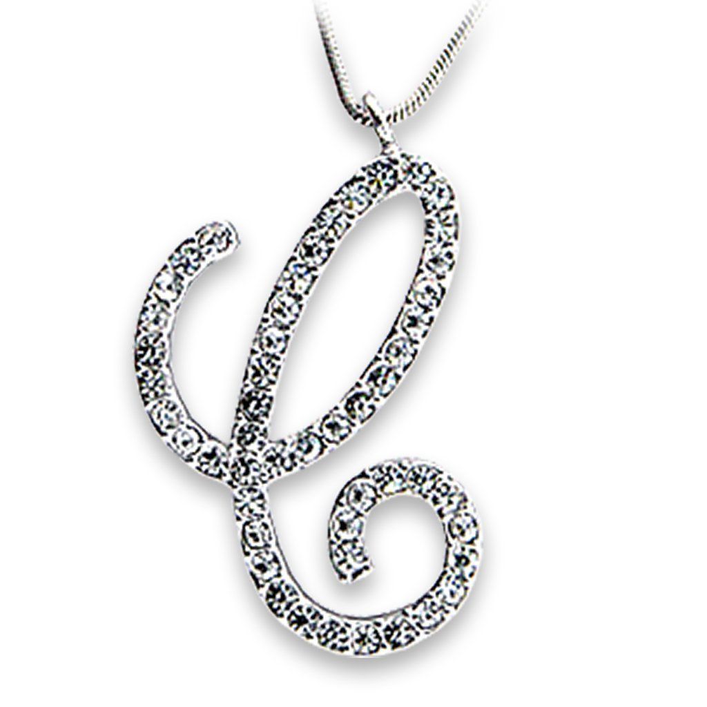 OT116 - Rhodium Brass Anhänger mit Top-Grade - Kristall in Clear