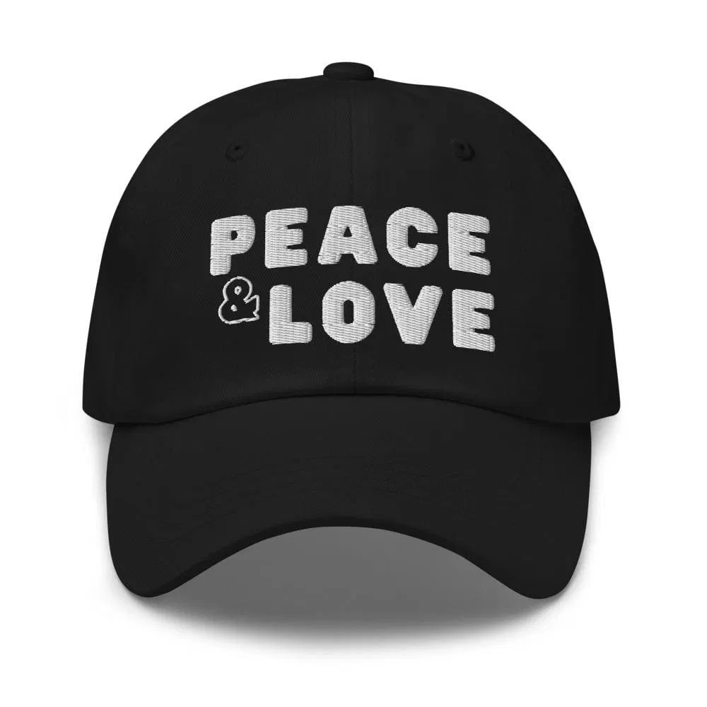 Grafik Baseball Cap, Peace & Love einstellbarer Snapback Hut