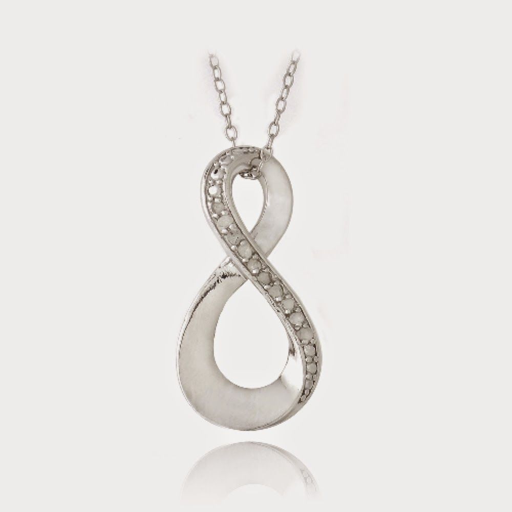 Sterling Silber 1 / 10ct Diamant Infinity Drop Halskette