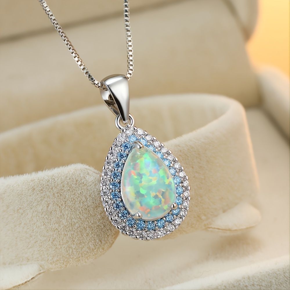 Waterdrop Anhänger Halskette Elegante Silberketten Halskette für Frauen
