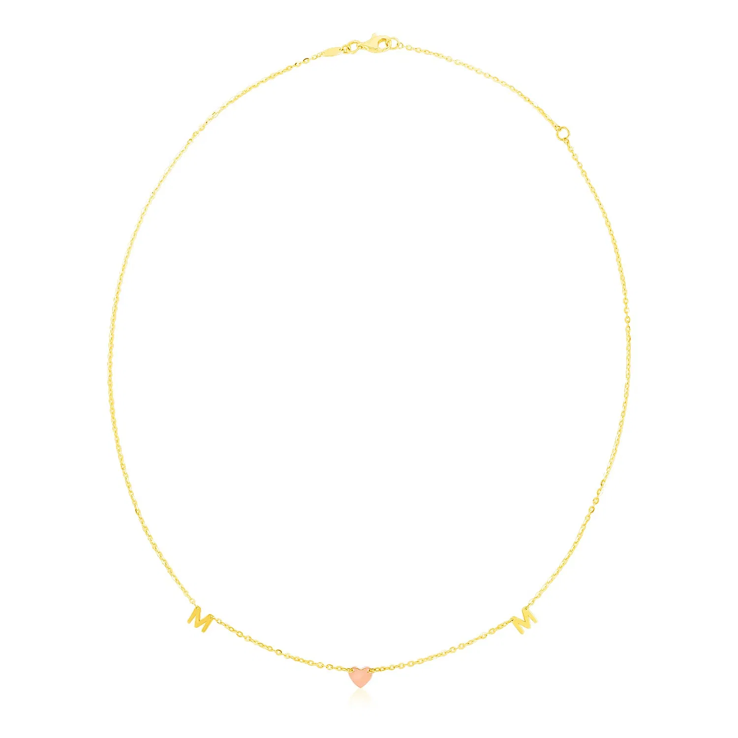 14 Karat Gelb und Rosegold Mama Halskette