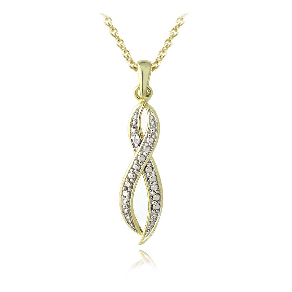 18 Karat Gold über Sterling Silber Diamant Accent Infinity Anhänger Halskette
