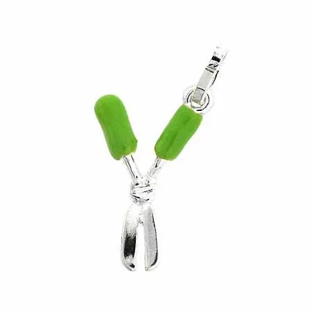 Sterling Silber Licht Grüner Garten Schere Charme
