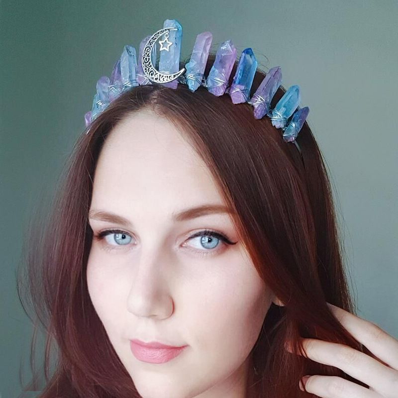 Natürliche Kristall-Elektroplating Frosted Crystal Witch Headband