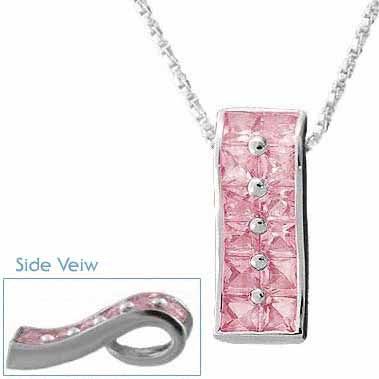 Sterling Silber Pink Cubic Zirkonia Trend Anhänger