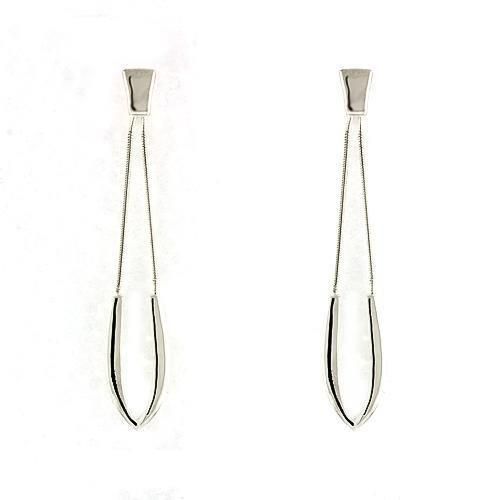 LOAS791 - hochpolierte 925 Sterling Silber Ohrringe ohne Stein