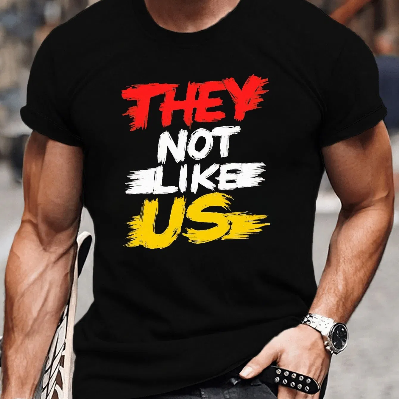 Sie mögen uns nicht. Printed Men Plus Size Multifunktions-Kurzärme T-Shirt, Modisch Atmungsaktiv Top