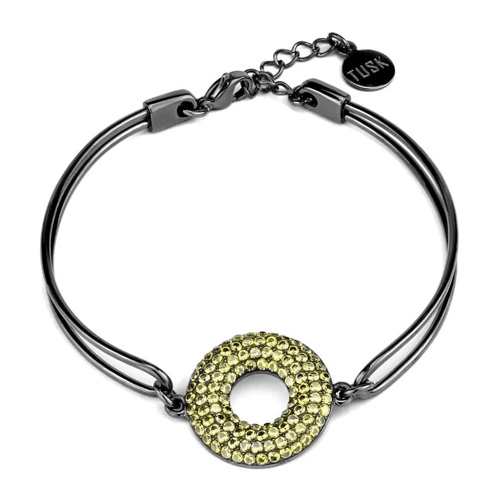 TK2824 - IP Light Black (IP Gun) Edelstahl Armband mit AAA-Klasse CZ in Topaz