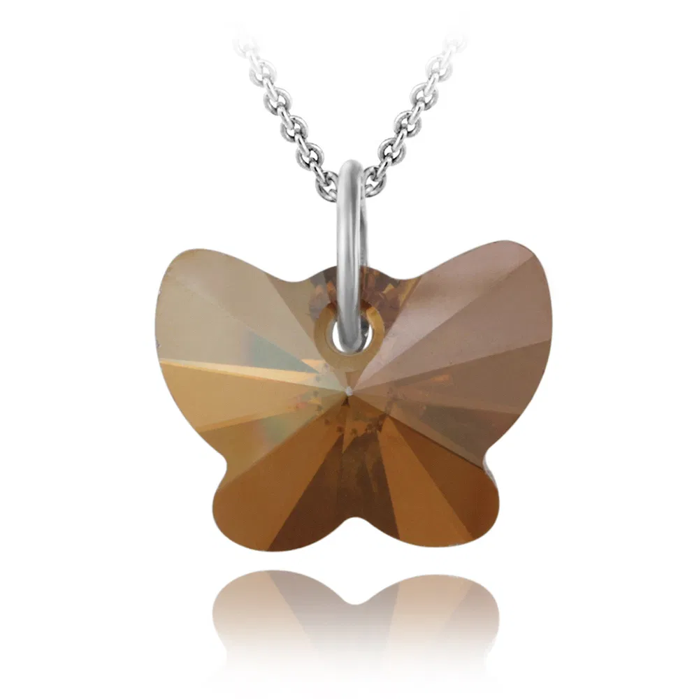 Sterling Silber Kupfer Swarovski Elemente Schmetterling Halskette