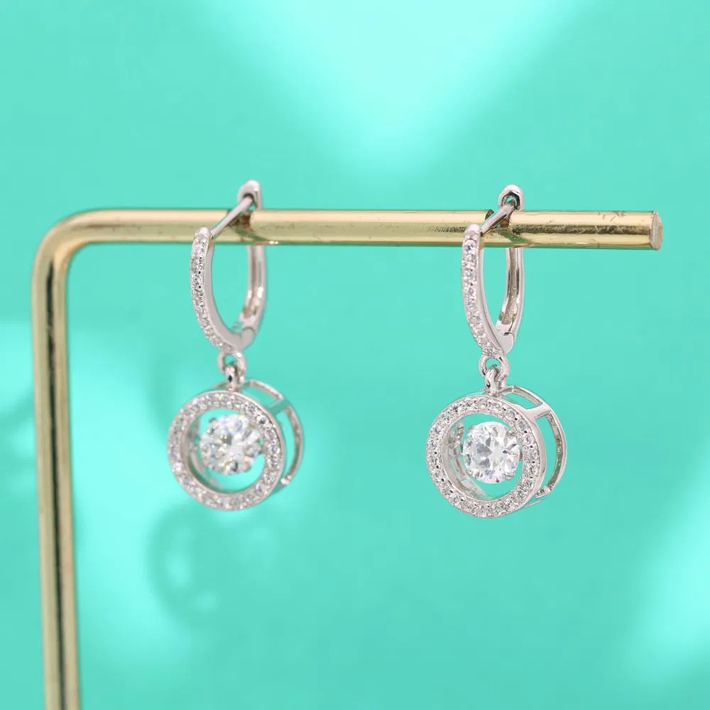 Moissanite Diamant Ohrringe Silber Nadel Temperament Heavy Industry Long S925 Sterling Silber Lady 's Beating Heart