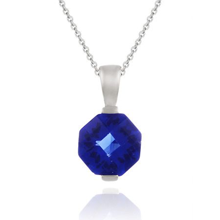 Sterling Silber 3,6ct Tanzanit CZ Ocatagon Solitaire Anhänger