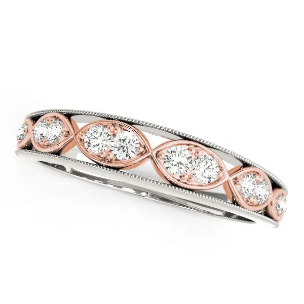 14 Karat Weiß - und Rosegold Infinity Style Diamantband (1 / 5 cttw)