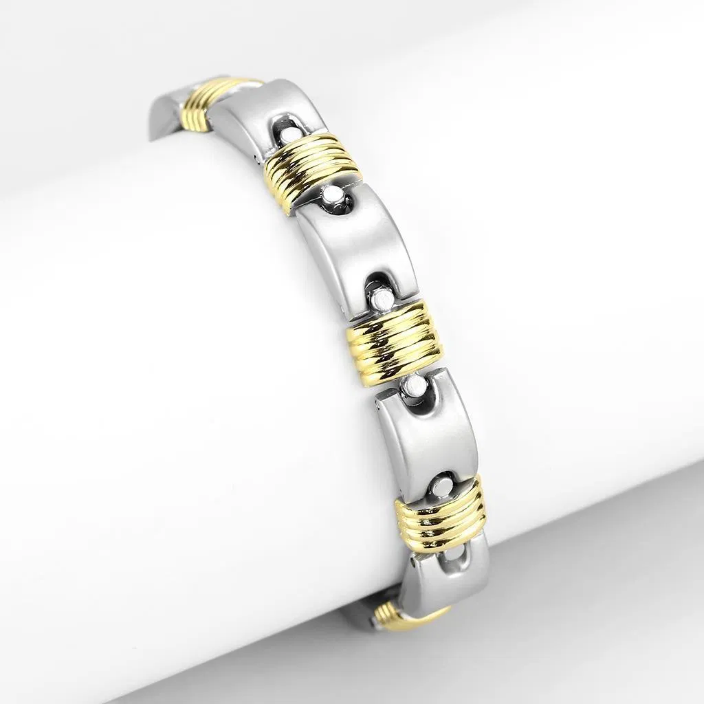 LO4738 - Gold + Rhodium Weißmetall-Armband ohne Stein