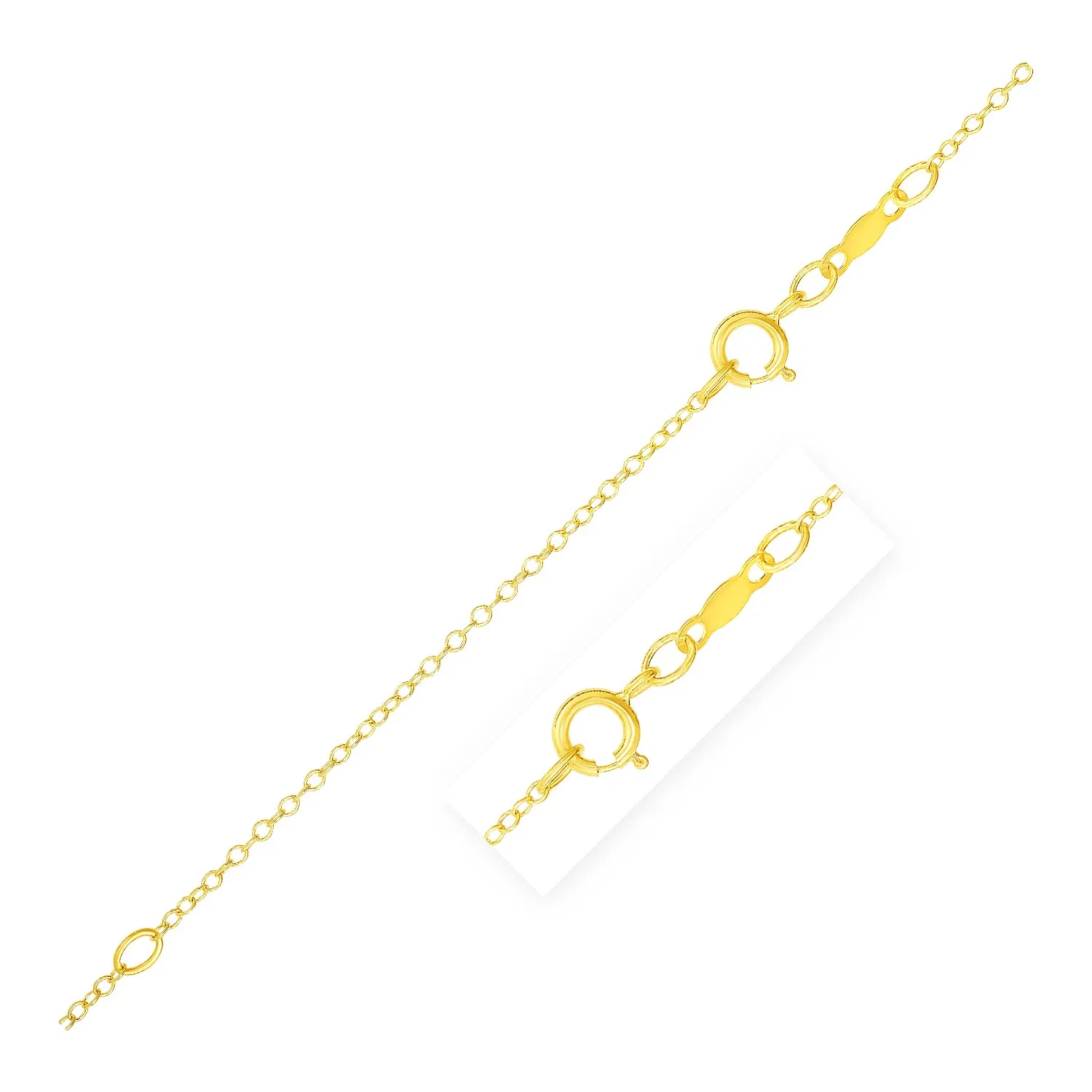 Ausdehnbare Kabelkette in 14 Karat Gelbgold (1,2 mm)