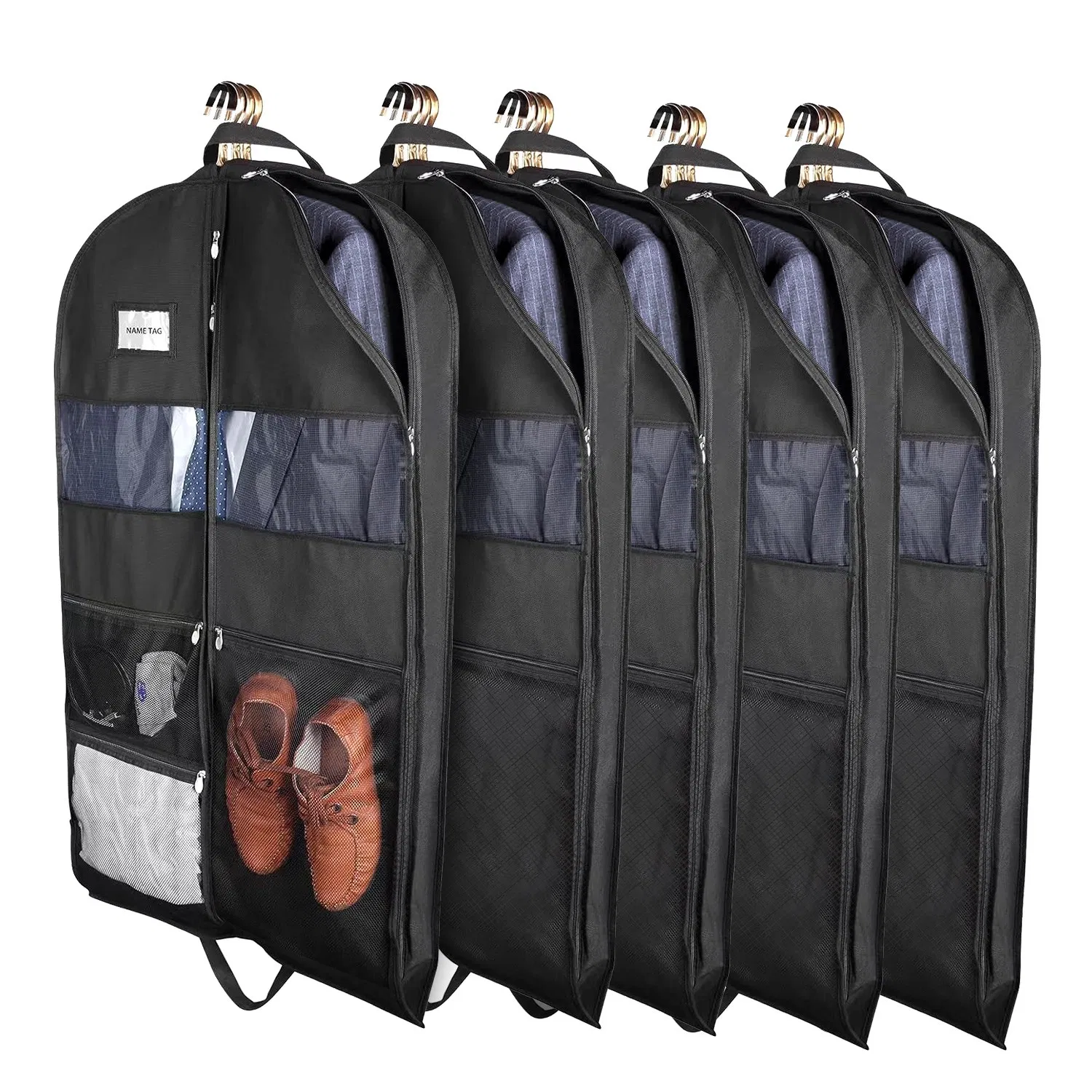 5 Packs Bekleidung Taschen atmungsaktive Anzug Tasche waschbare Kleidung Abdeckschutz mit Griff für Anzüge Mantel Shirts T-Shirts Jacken Kleid für Erwachsene Kinder