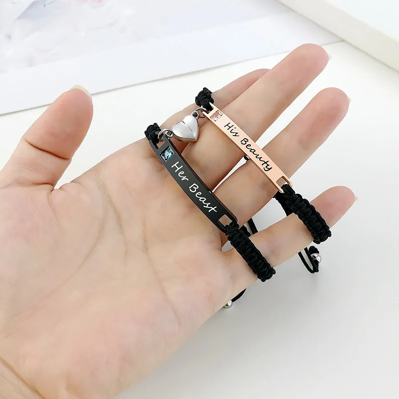 Edelstahl Biegen Marke geflochten Paare Armband