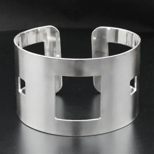 LO1952 - Hoch poliertes (ohne Beschichtung) Edelstahl Armband ohne Stein