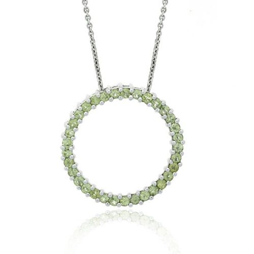 Sterling Silber 1,3 ct. TGW Peridot Open Circle Anhänger