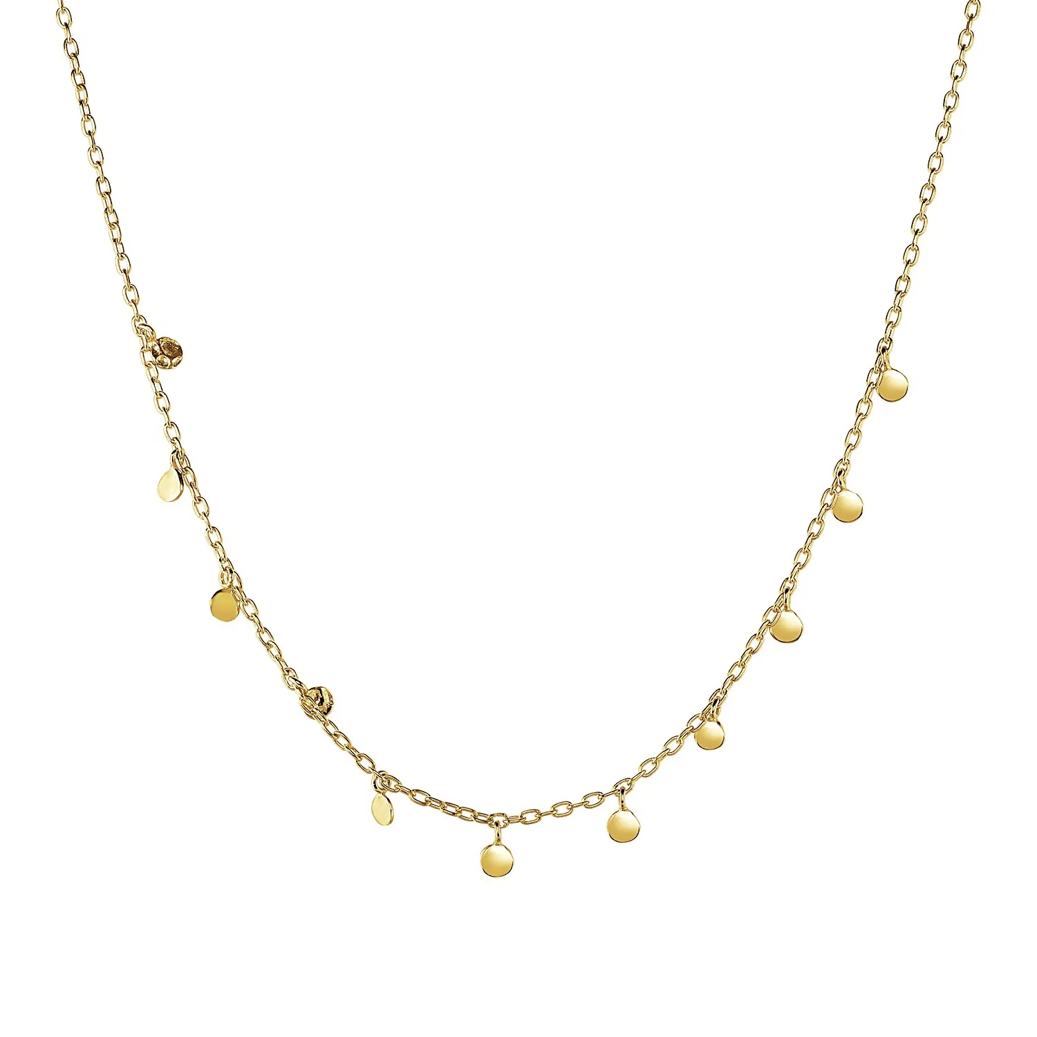 Choker Halskette mit hammered Perlen in 14 Karat gelbem Gold