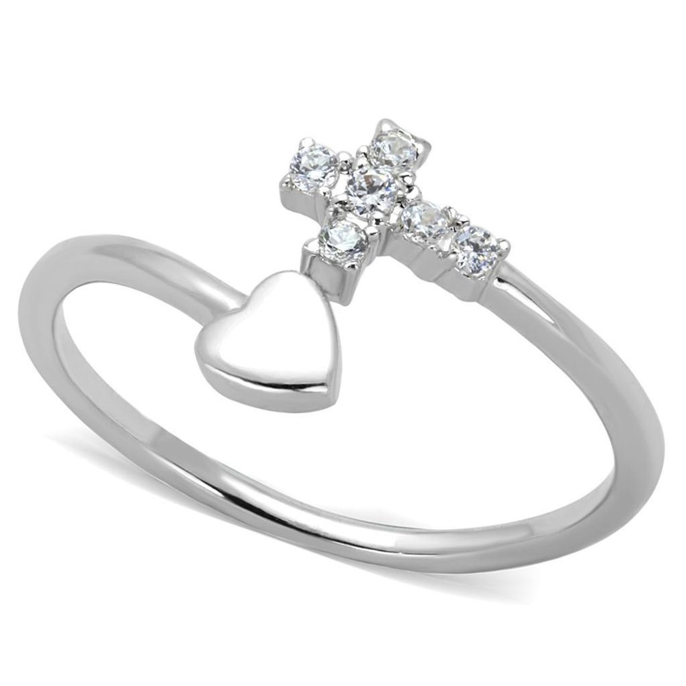 3W860 - Rhodium-Messing - Ring mit AAA-Klasse CZ in Clear