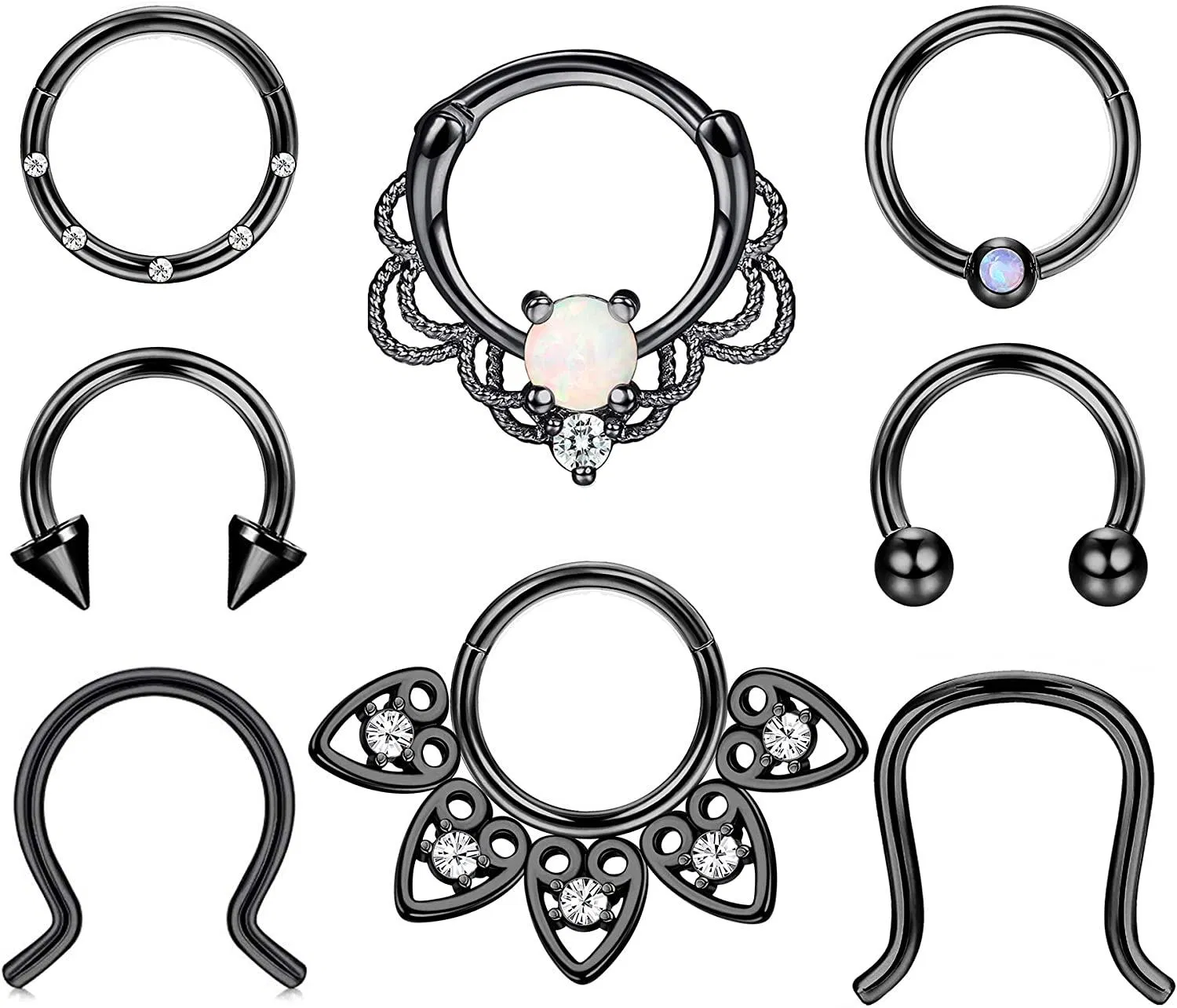 Septum Ringe 16G Edelstahl Septum Clicker Horseshoe Retainer Knorpel Ohrringe Hoop Daith Rook Helix Tragus Septum Piercing Jewelly