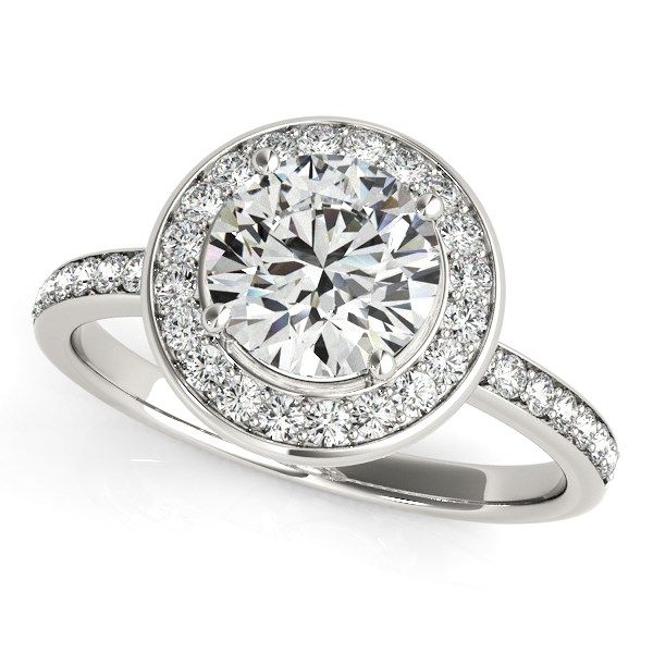 14 Karat Weißgold Round Halo Diamond Engagement Ring (1 1⁄2 cttw)
