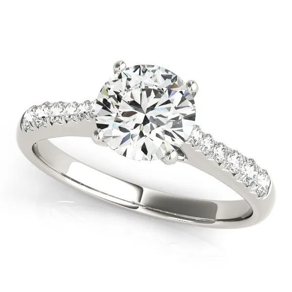 14 Karat Weißgold Round Cut Diamond Engagement Ring (1 5 / 8 cttw)