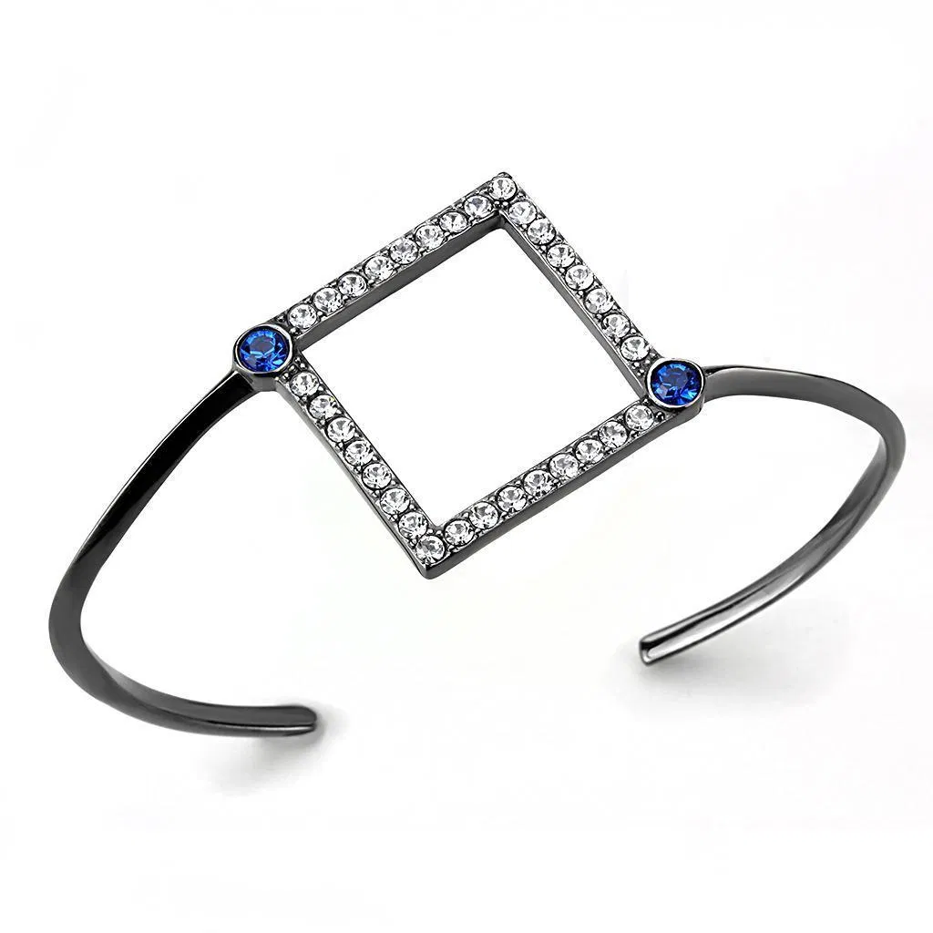 TK3288 - IP Light Black (IP Gun) Edelstahl Armband mit Top-Grade - Kristall in Montana
