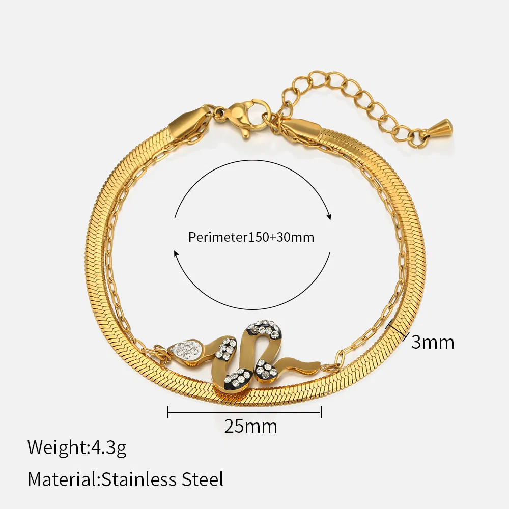 Schlange-förmiges Doppelschicht Edelstahl-Armband