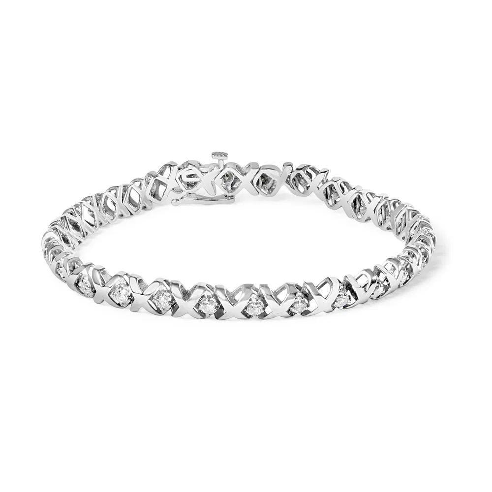 10 Karat Weißgold 1 1⁄2 Cttw Diamant Wechselnd Diamant und X-Link 7,5