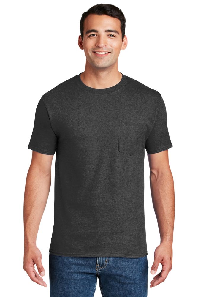 Hanes Beefy-T 100% Baumwoll-T - Shirt mit Tasche 5190
