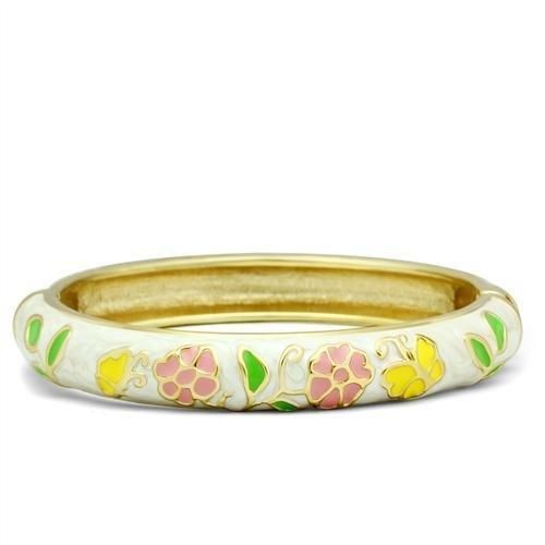 LO2149 - Flash Gold White Metal Armband mit Epoxy in No Stone