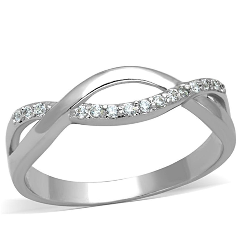 3W796 - Rhodium-Messing - Ring mit AAA-Klasse CZ in Clear