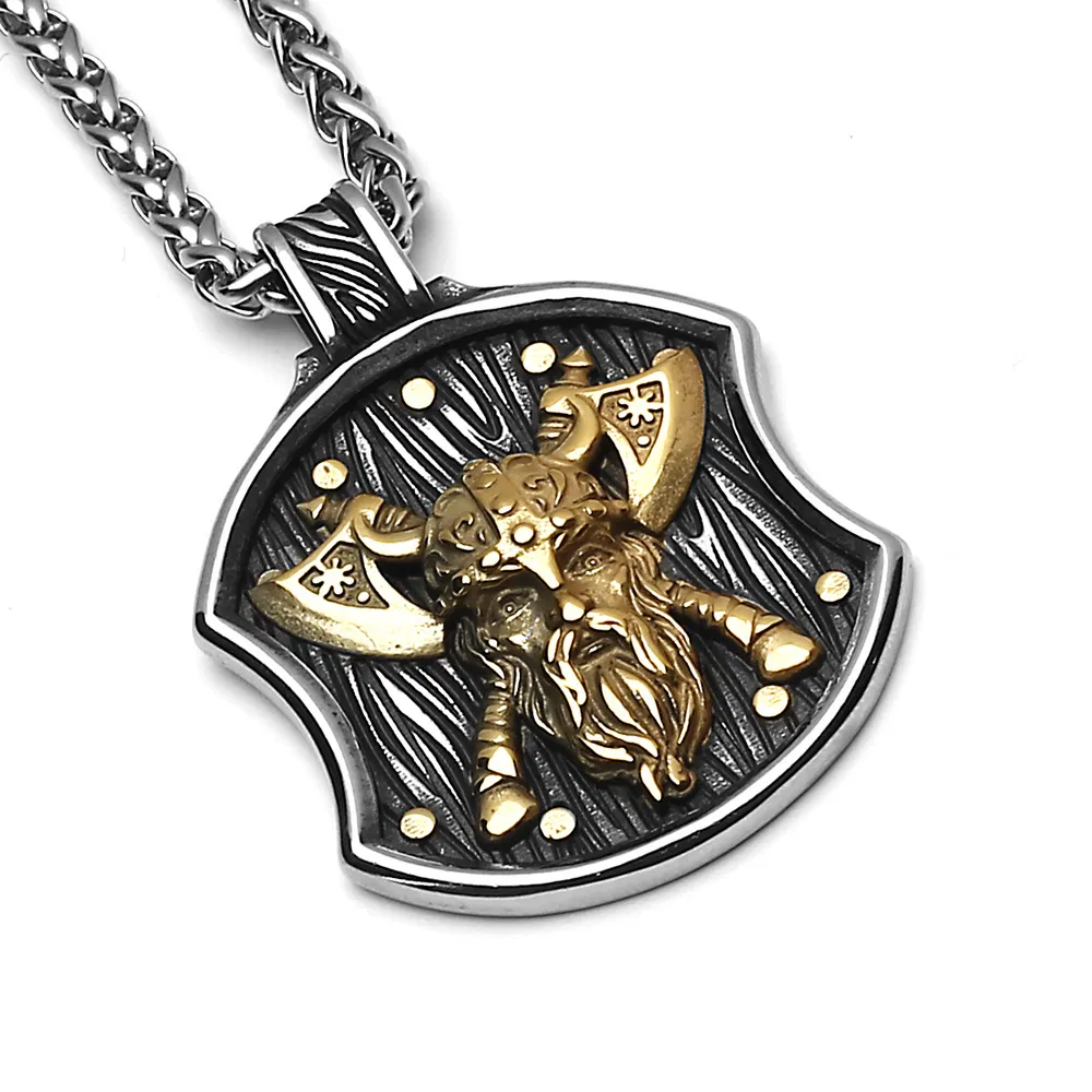 Viking Celtic Axe Pendentif En Acier Titan Halskette