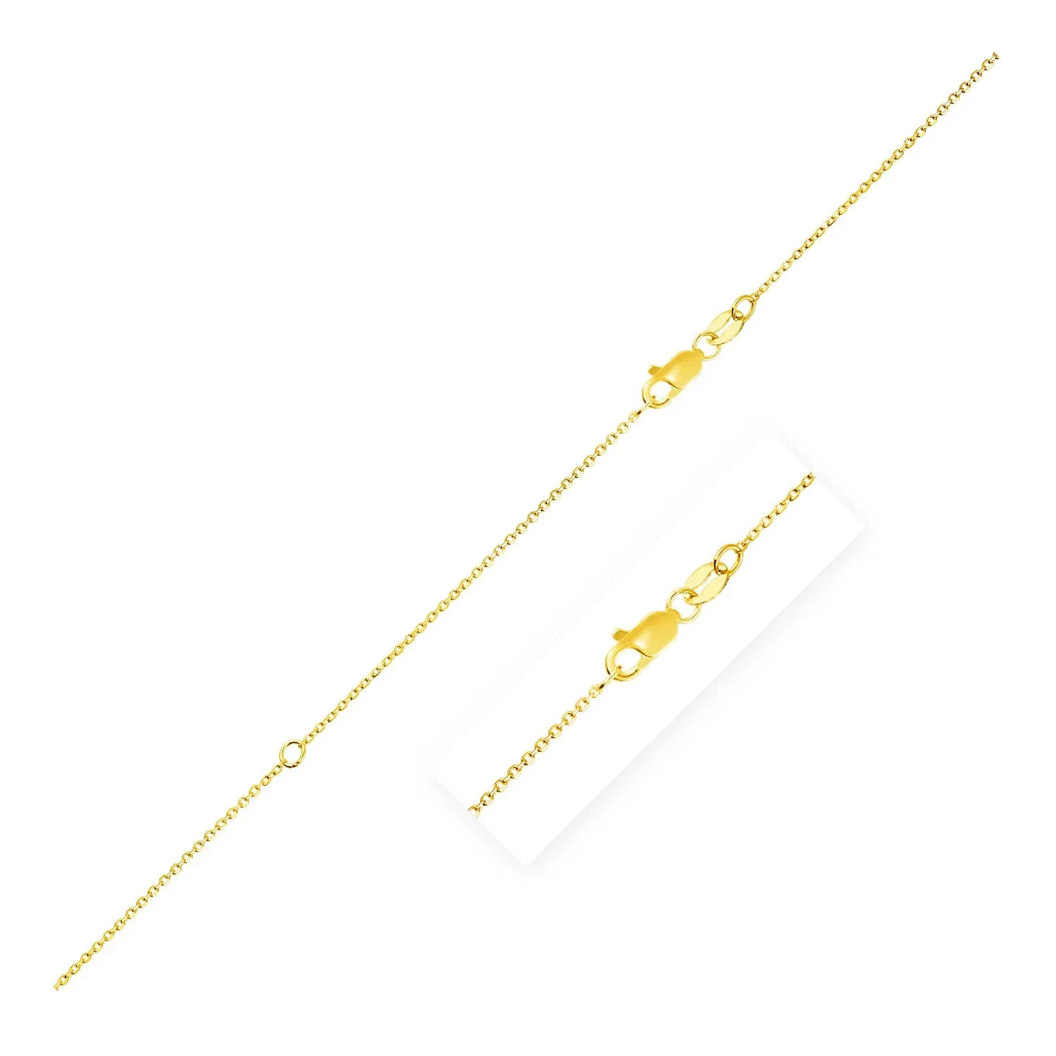 Ausdehnbare Kabelkette in 10 Karat Gelbgold (0,87 mm)