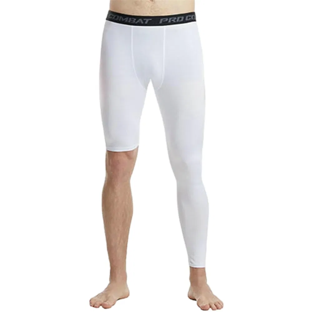 Männer Basketball Single Leg Tight Sports Pants 1/2 One Leg Compression Pants