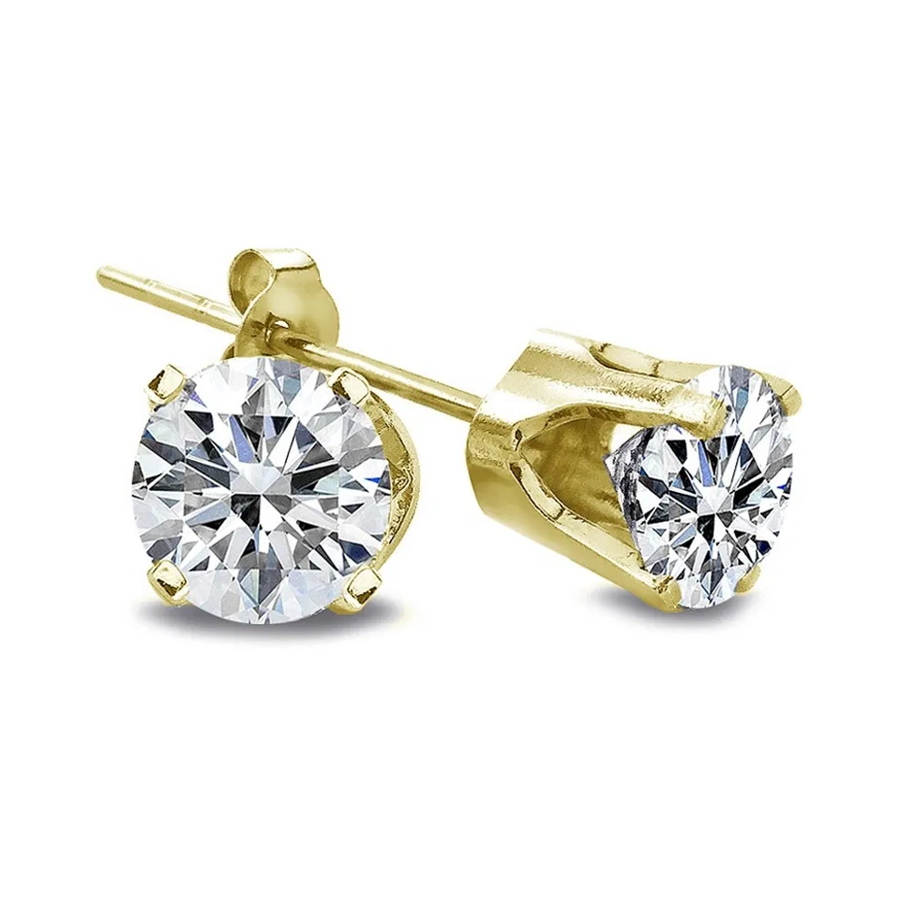 1 / 3 Ct Round Cut 14K Gelbgold Diamant Stud Ohrringe