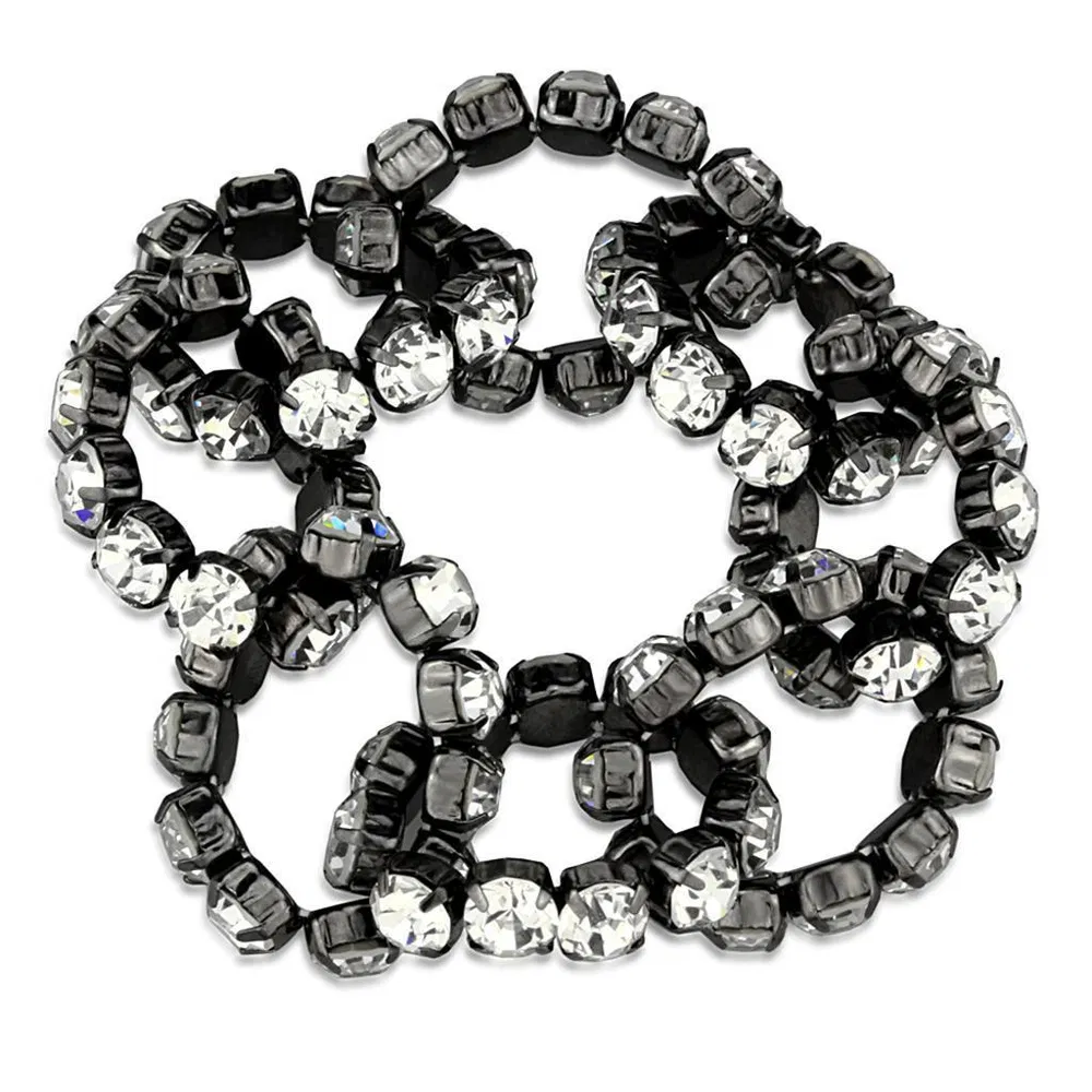 LO3831 - Ruthenium-Brass - Armband mit Top-Grade - Kristall in Clear