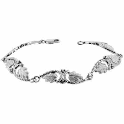Sterling Silber Blatt und Vine Link Armband
