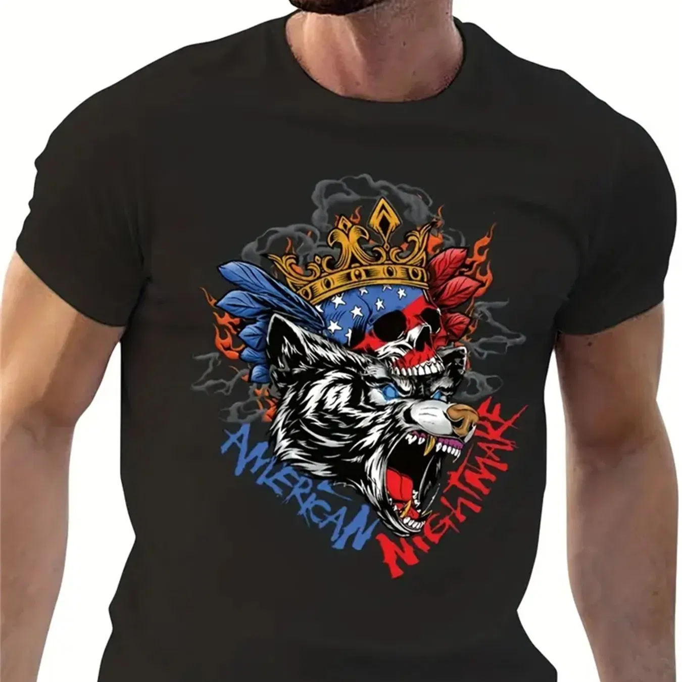Herren gedruckte T-Shirt, Sommer casual kurze Ärmel Plus-Size - T-Shirt, leicht elastisches gestricktes Gewebe, casual Sommer-T - Shirt