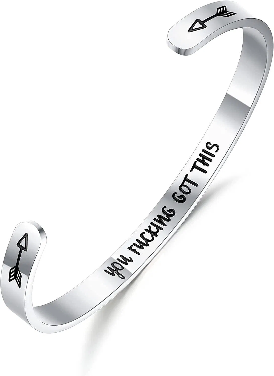 Inspirierende Armbänder für Frauen Motivation Mantra Zitat Manschettenarmbänder für besten Freund Mitarbeiter für Teenager Mädchen Personalisierte Ermutigung Geburtstagsgeschenk mit Box