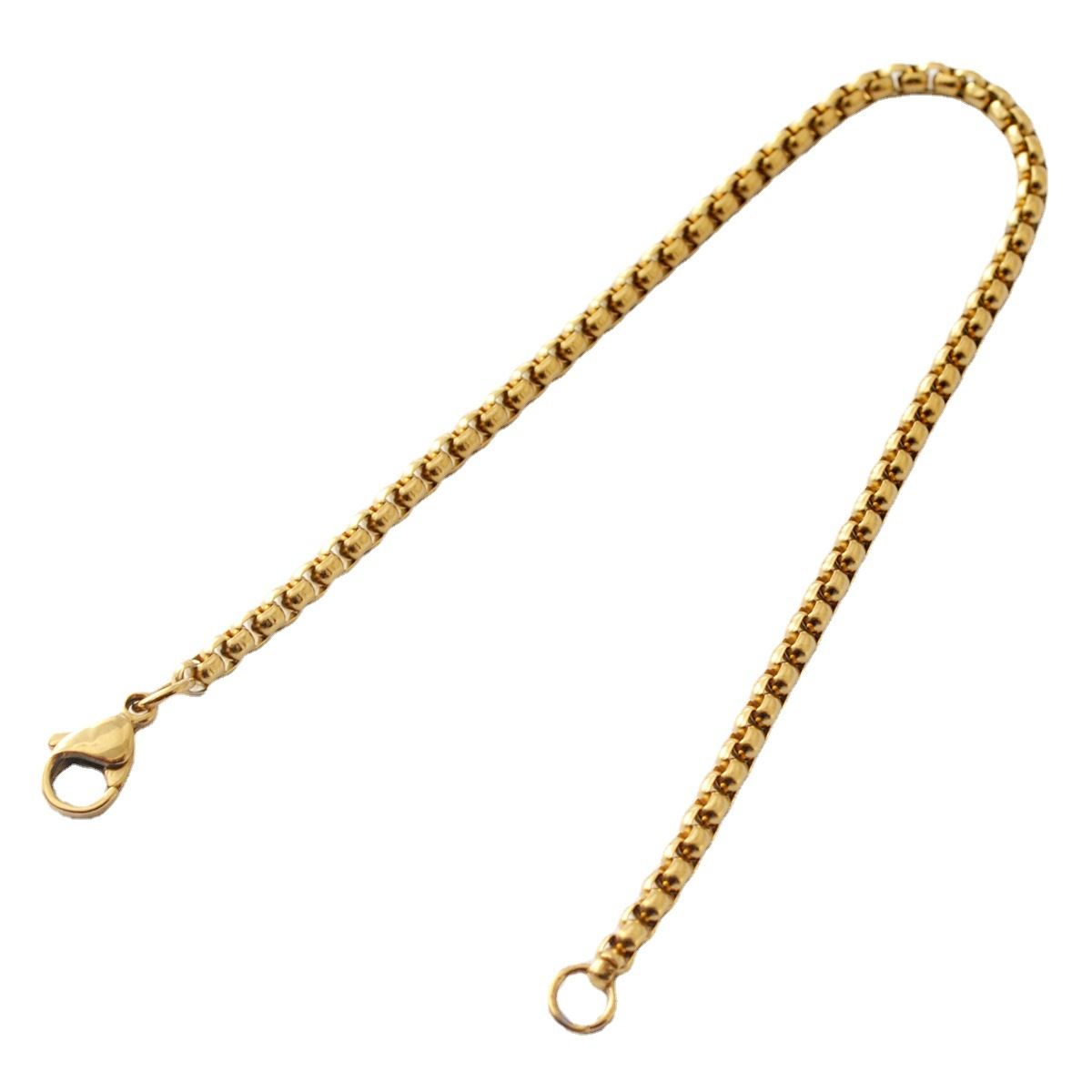Männer und Frauen Edelstahl Plating Gold Quadrat Perlen Armband