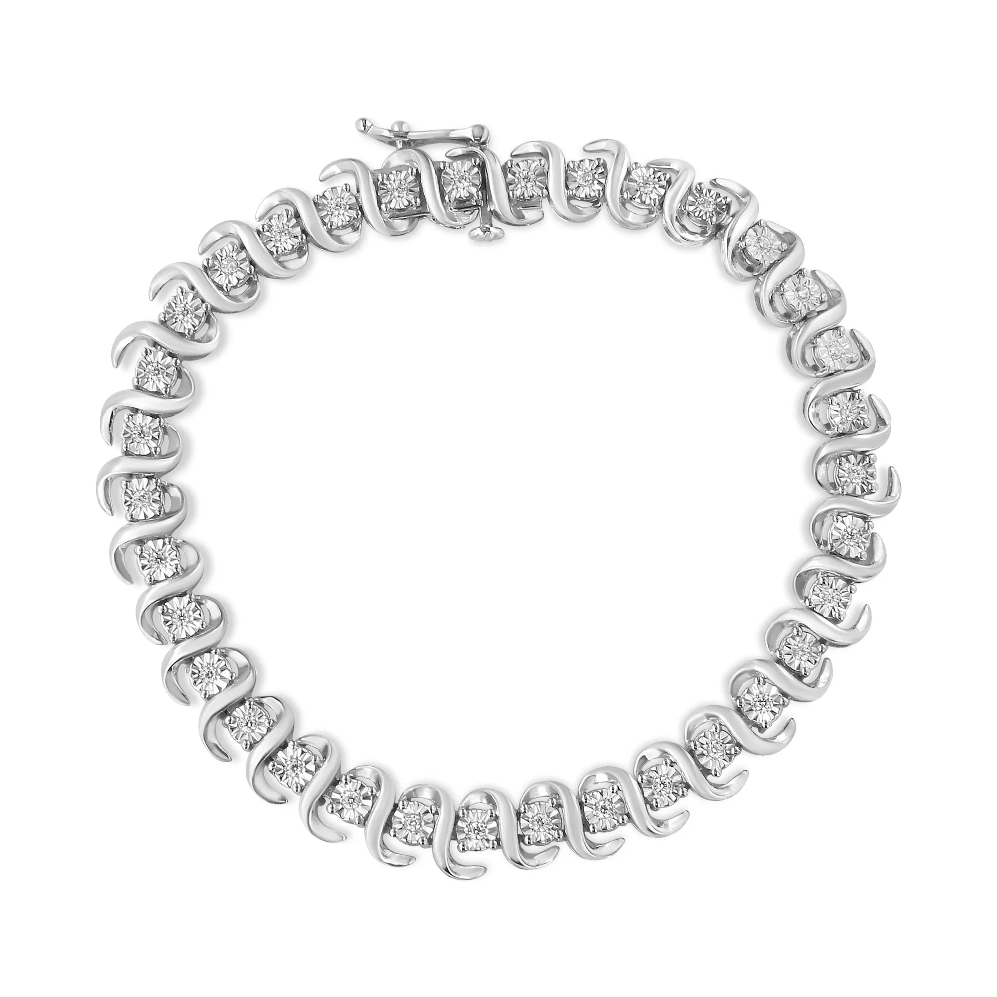 .925 Sterling Silber 1/3 Cttw Wunder-Set Diamant