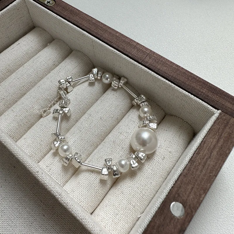 S925 Sterling Silber unregelmäßiges Perl-Armband