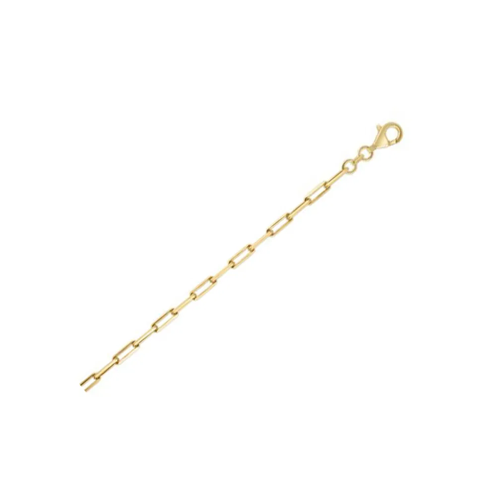 Sterling Silver Gold Plated Paperclip Chain (2,95 mm)