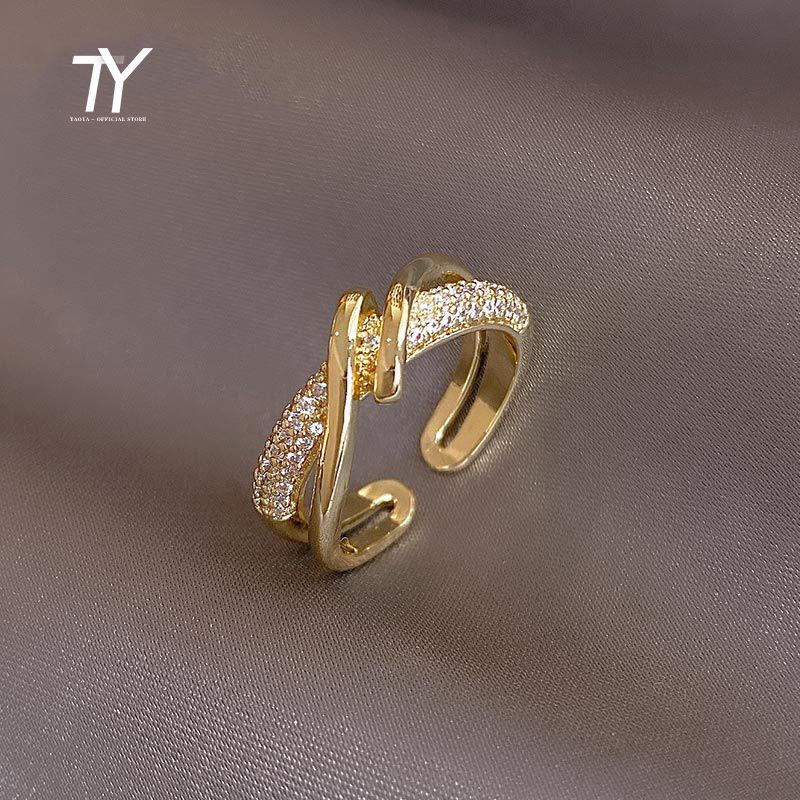 Advanced Sense Metal Gold Farbe offene Ringe für Damen Design Koreanische Mode Schmuck neue Goth Accessoires Mädchen ungewöhnliche Ring Set
