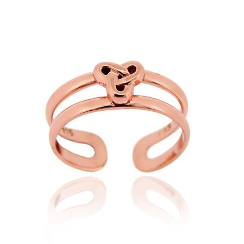 18 Karat Rose Gold über Sterling Silber Celtic Trinity Knot Toe Ring